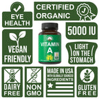 Peak Performance Vitamin A 5000 IU Organic Capsules - 30 Count - image 3