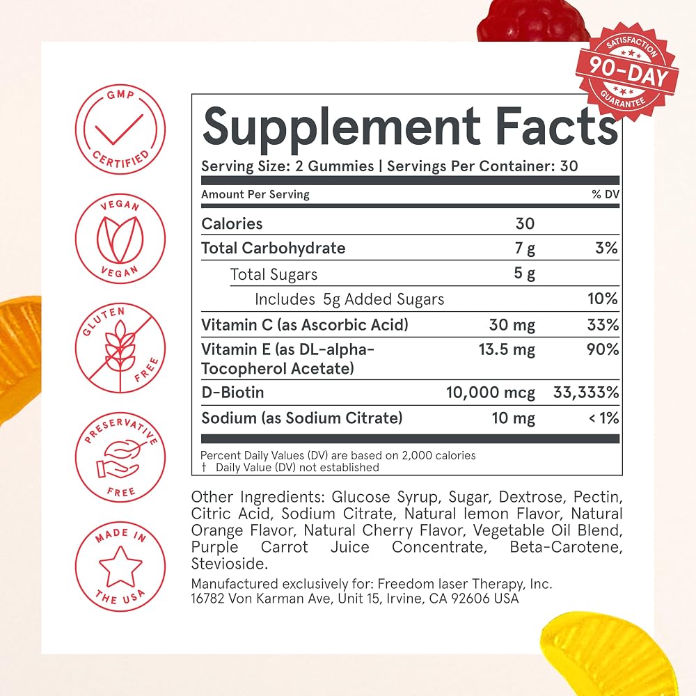 iRestore Hair Gummy Vitamins with Biotin 10,000mcg - 180 Gummies - image 5