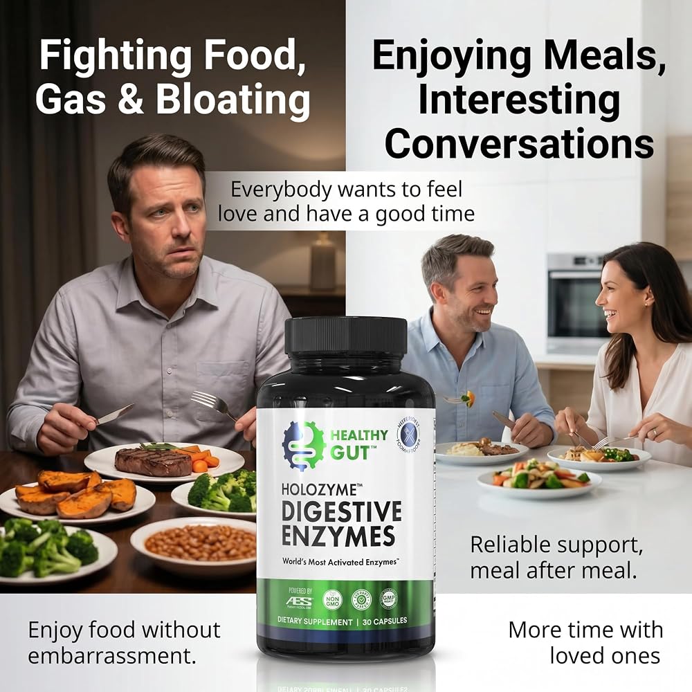 Healthy Gut HoloZyme Max Strength Digestive Enzymes - 30 Capsules - image 4