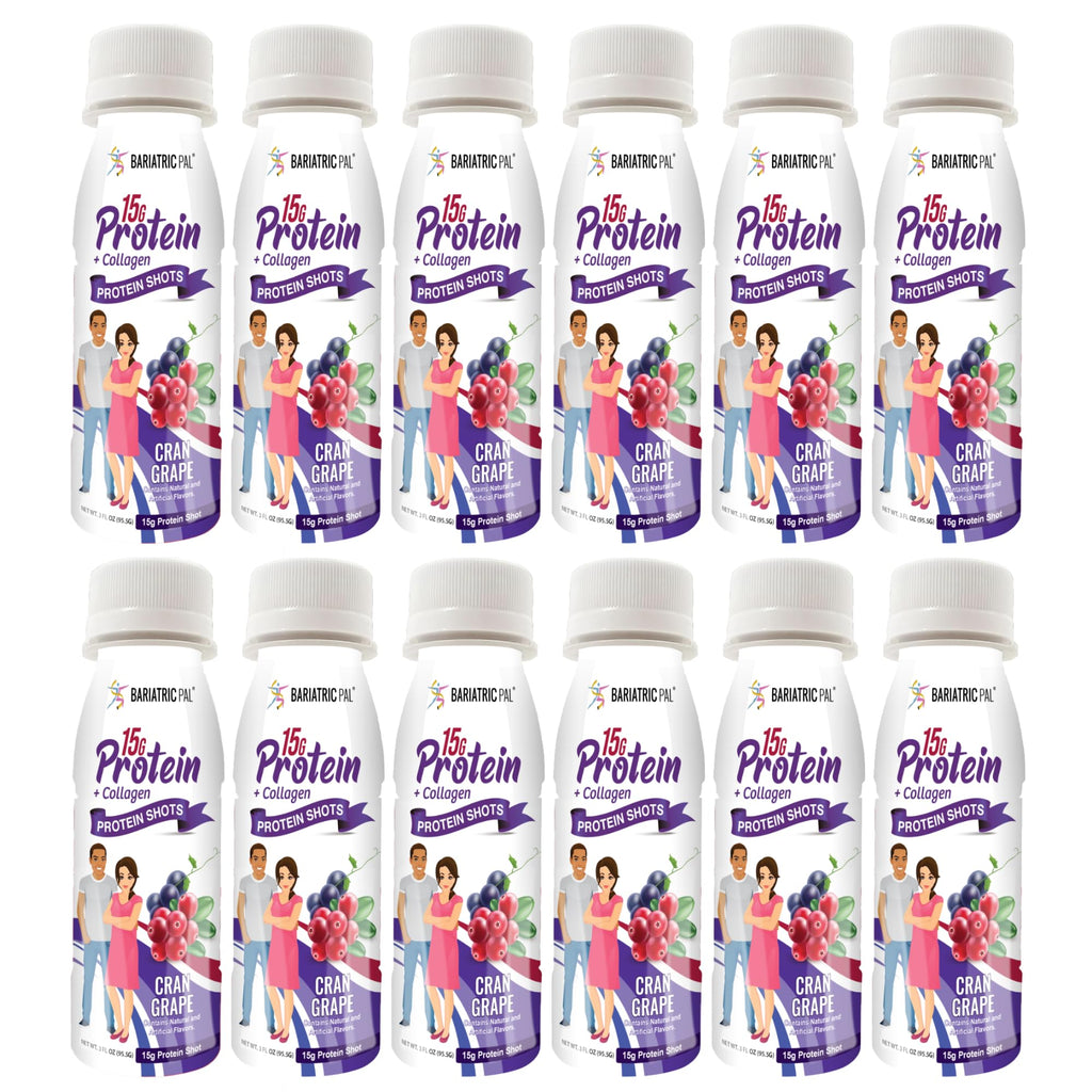BariatricPal Whey Protein & Collagen Shots Cran Grape - 12 Bottles