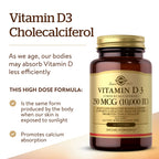 Solgar Vitamin D3 Cholecalciferol 1000 IU - 180 Softgels - image 3