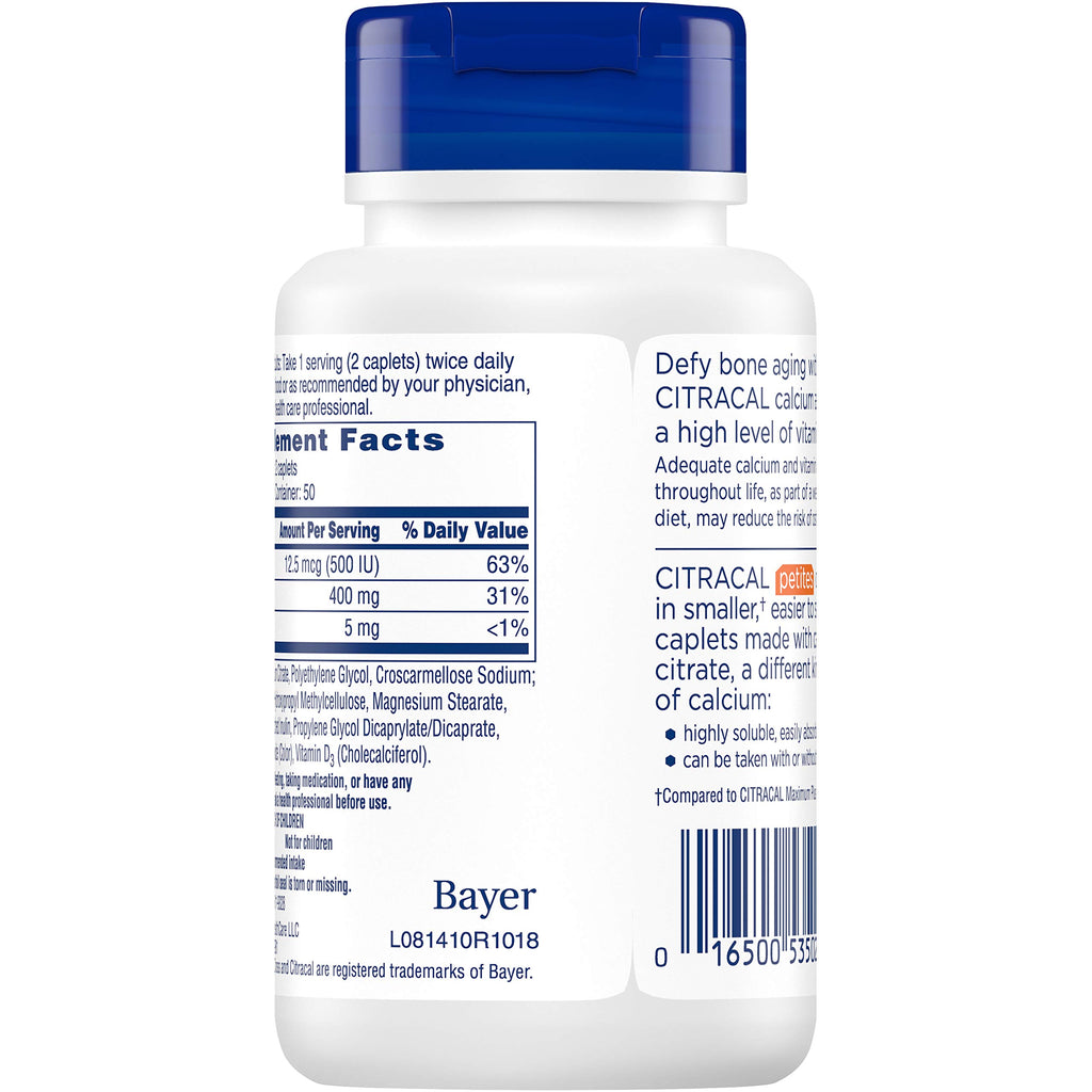 Citracal Calcium Citrate Petites with Vitamin D3 - 400 Tablets - image 4
