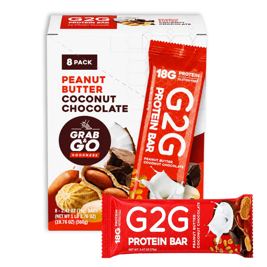 G2G Protein Bar Peanut Butter Coconut Chocolate - 8 Count