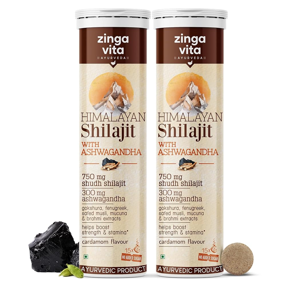 Zingavita Himalayan Shilajit 750mg Effervescent Supplement - 30 Count