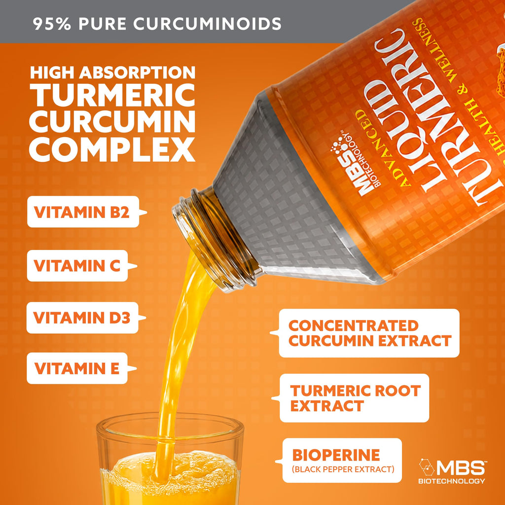 MBS Biotechnology Advanced Liquid Turmeric with Curcumin - 20.3 fl oz - image 3