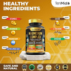 Tenmido Magnesium Complex Supplement - 120 Capsules - image 3