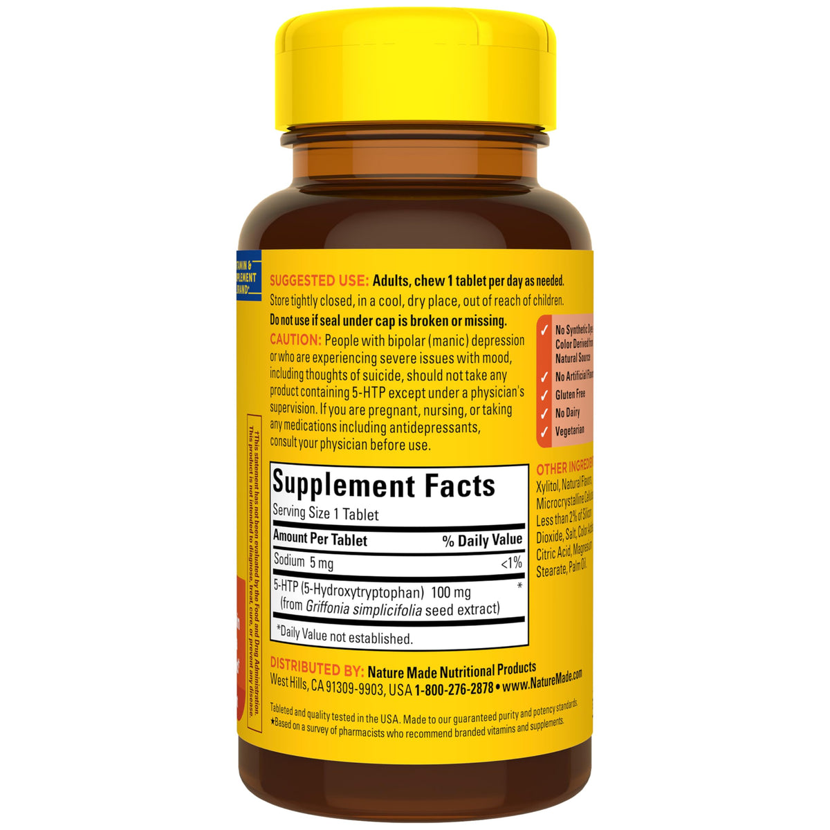 Nature Made 5-HTP 100mg Mood Support Chewable Tablets - 30 Count - image 9