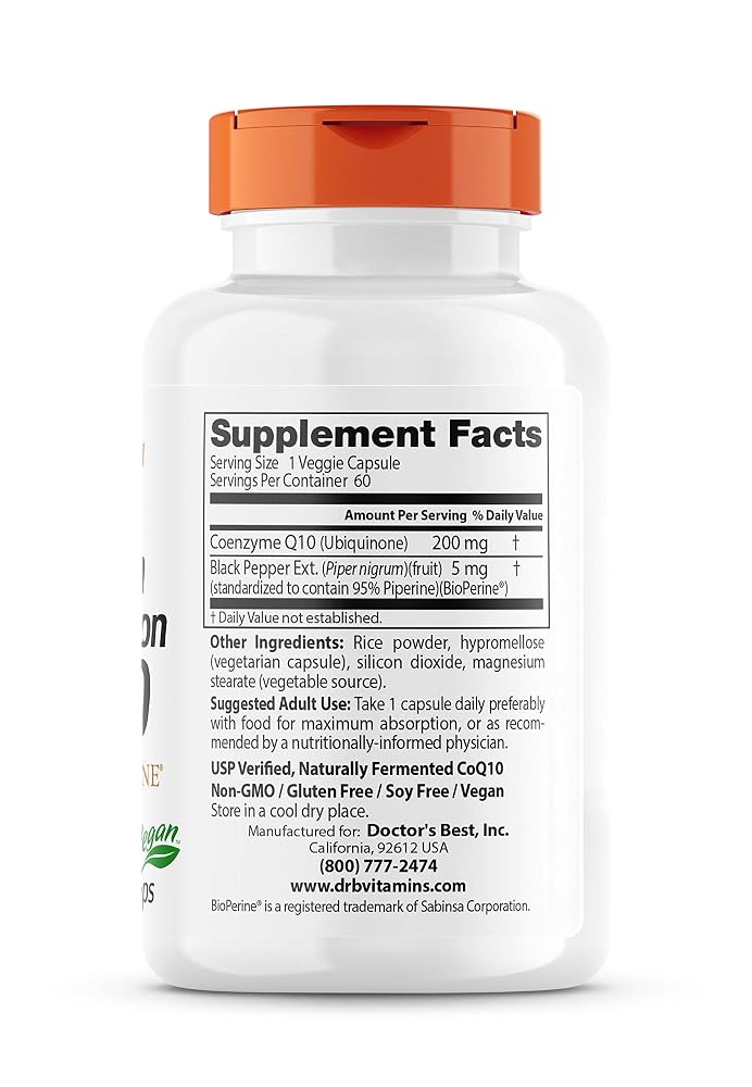 Doctor's BEST High Absorption CoQ10 200mg - 60 Vegetarian Capsules - image 2