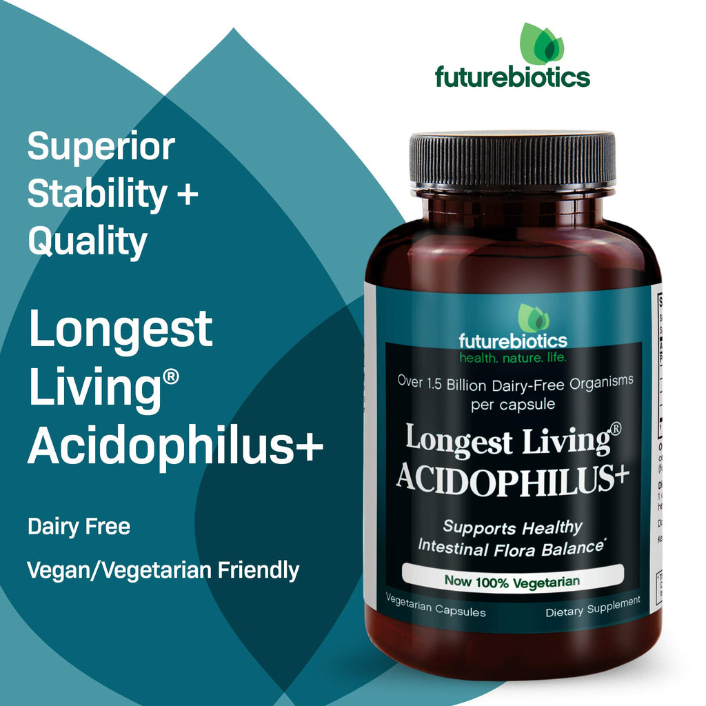 Futurebiotics Longest Living Acidophilus+ - 100 Vegetarian Capsules - image 3
