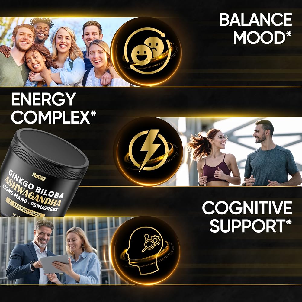 NUQIIT Ashwagandha Capsules with Fenugreek & Ginkgo - 90 Capsules - image 4