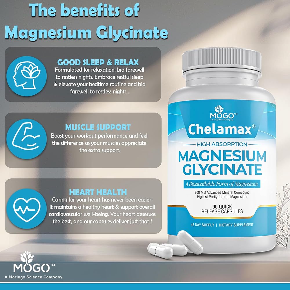 MOGO Chelamax Magnesium Glycinate 425mg - 90 Capsules - image 4