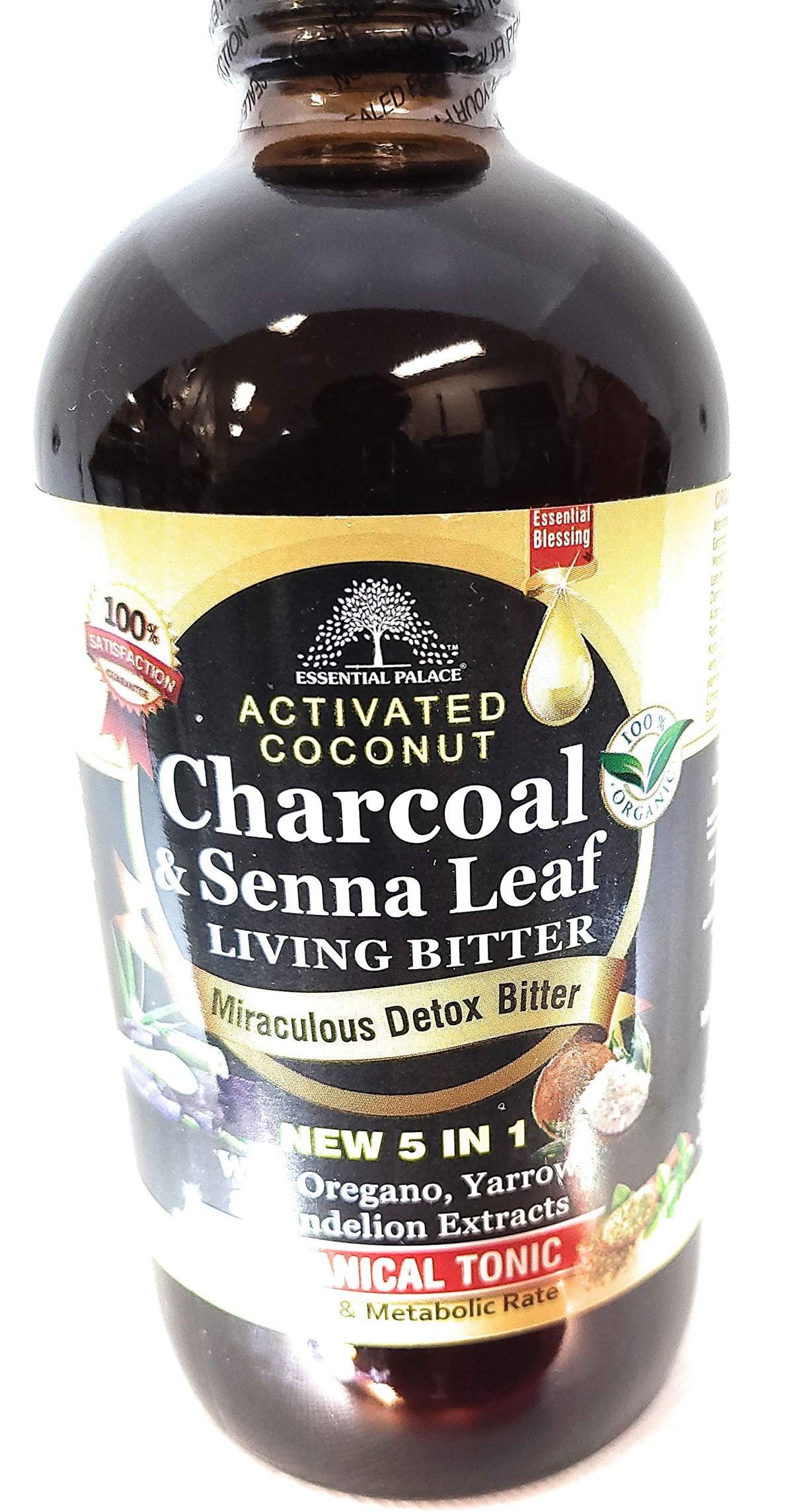 Essential Palace Activated Coconut Charcoal & Senna Leaf Bitters - 16 Fl Oz