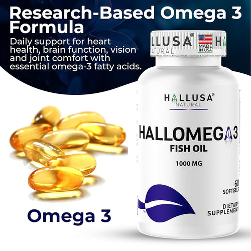 "N/A" Hallusa Natural HallOmega-3 Omega-3 Fish Oil - 60 Softgels - image 2