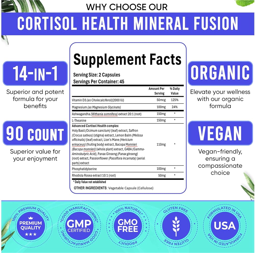 Adndale Cortisol Supplements for Women with Ashwagandha - 90 Capsules - image 4