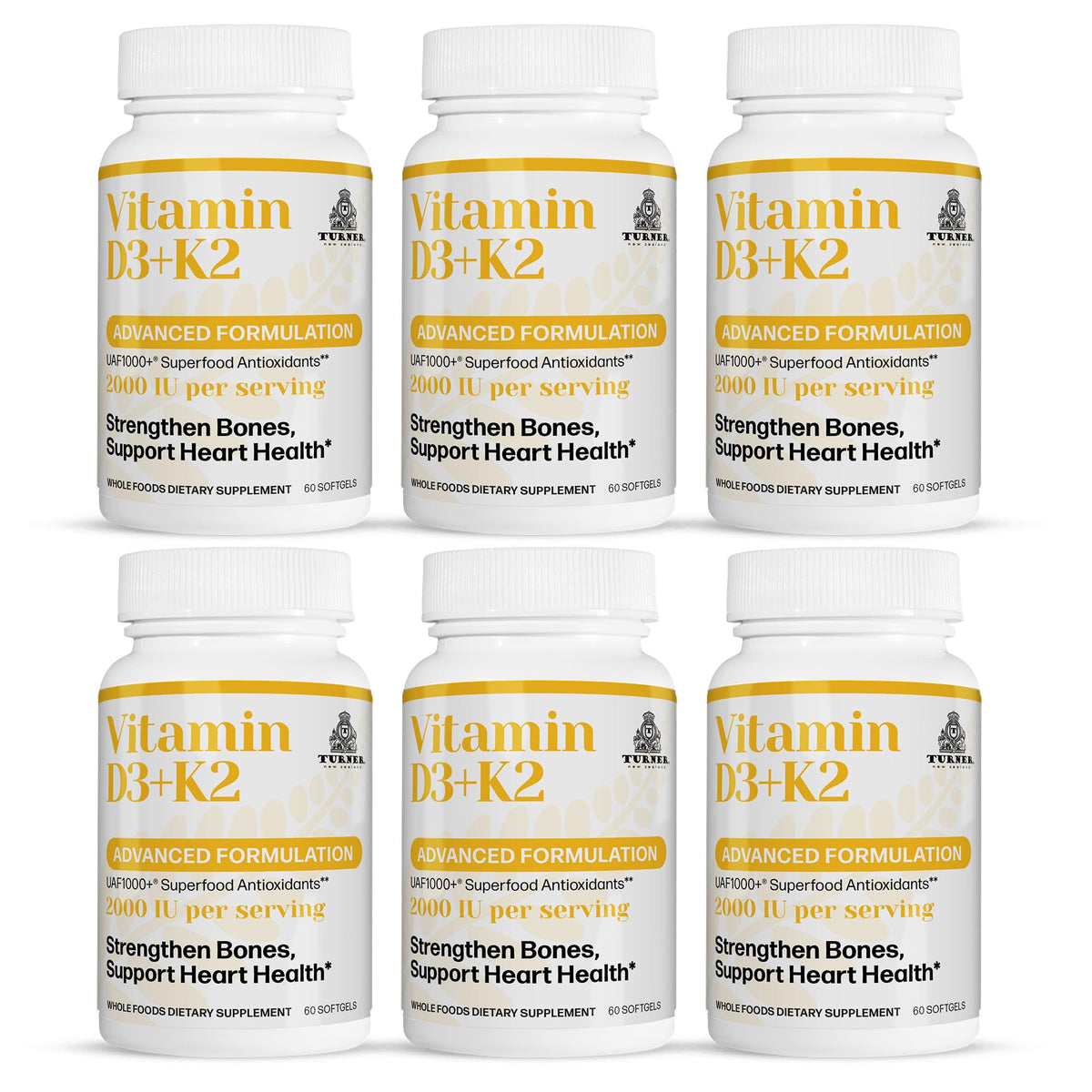 TURNER Vitamin D3 and K2 Softgels 2000 IU - 360 Softgels