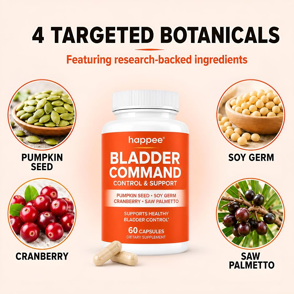 Happee Bladder Control Supplement Women & Men - Daily Bladder Support
