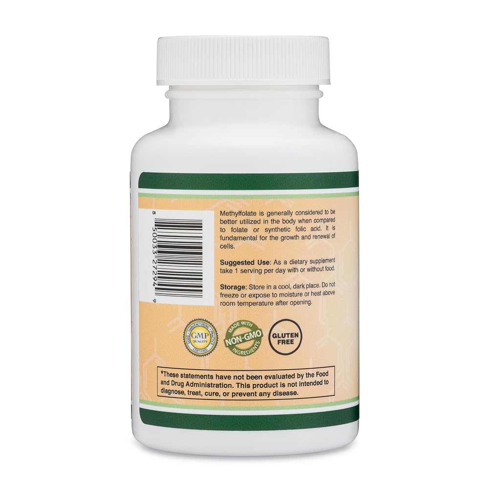 Double Wood Supplements Methylfolate 1000mcg L-5-MTHF - 120 Capsules - image 4