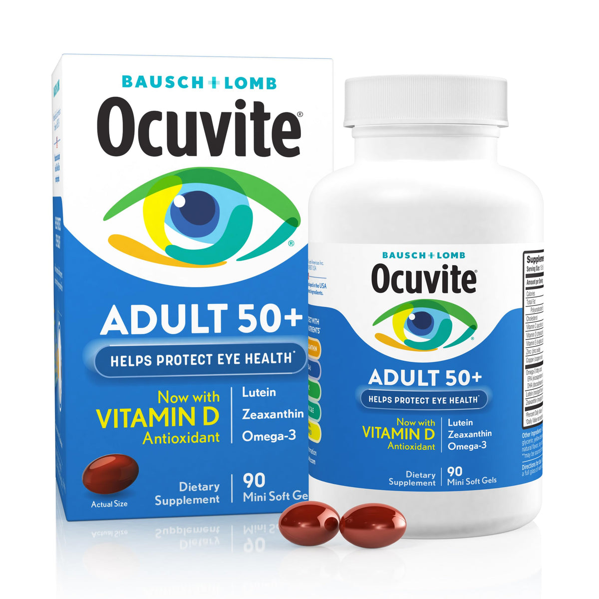Ocuvite 50+ Eye Vitamins with Lutein & Zeaxanthin - 90 Softgels