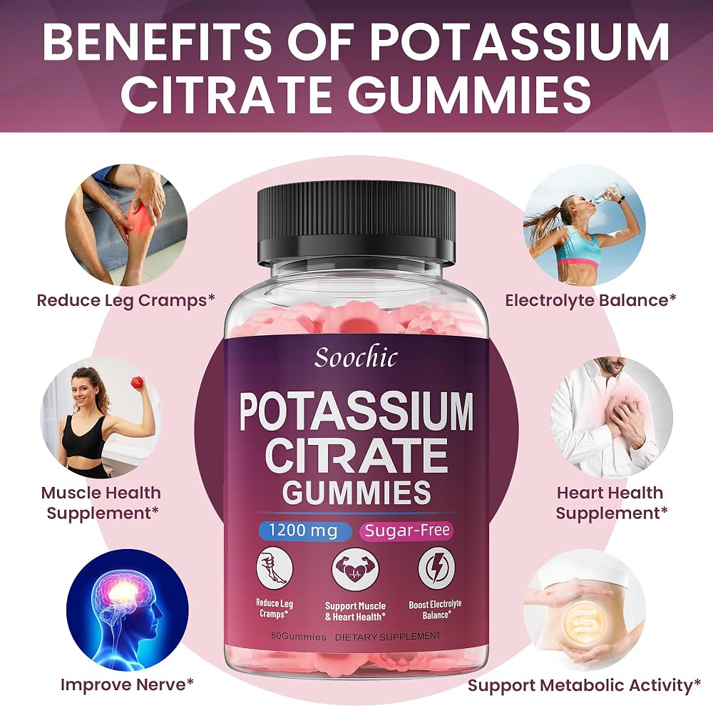 Soochic Potassium Citrate Gummies 1200mg - 60 Count - image 4