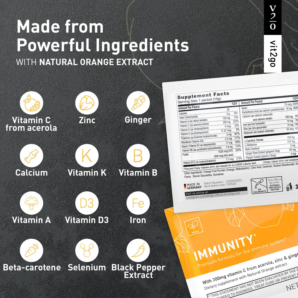 Vit2Go Immunity Immune Support Drink Powder - 10 Sachets - image 5