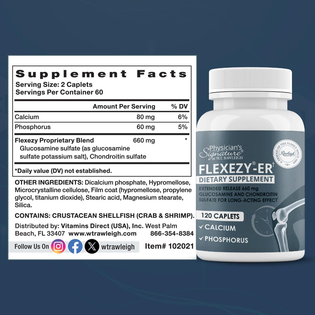 Rawleigh Flexezy-ER Glucosamine Chondroitin 24-Hour - 120 Caplets - image 8
