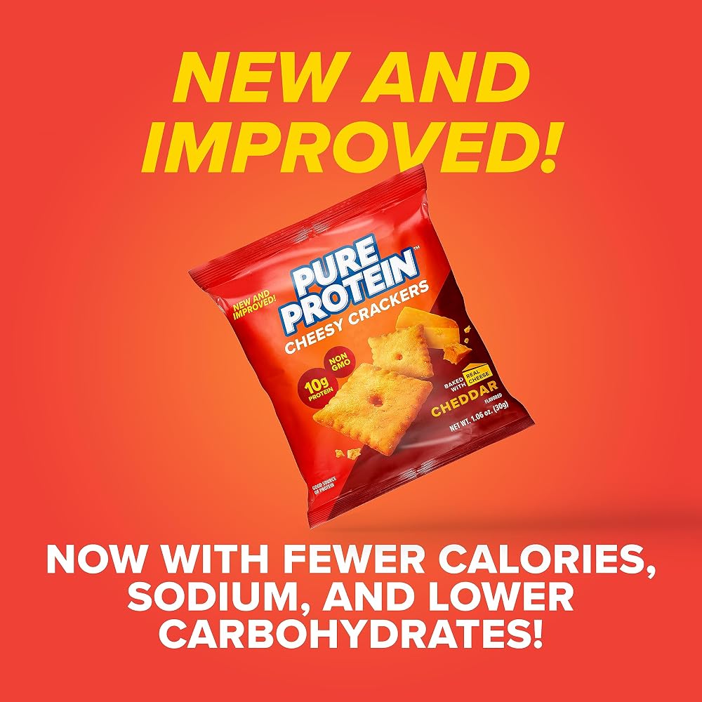 Pure Protein Cheesy Crackers Cheddar 10G Protein - 12 Pack - image 7