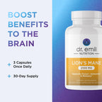 Dr. Emil Organic Lion's Mane Mushroom Supplement - 90 Capsules - image 6