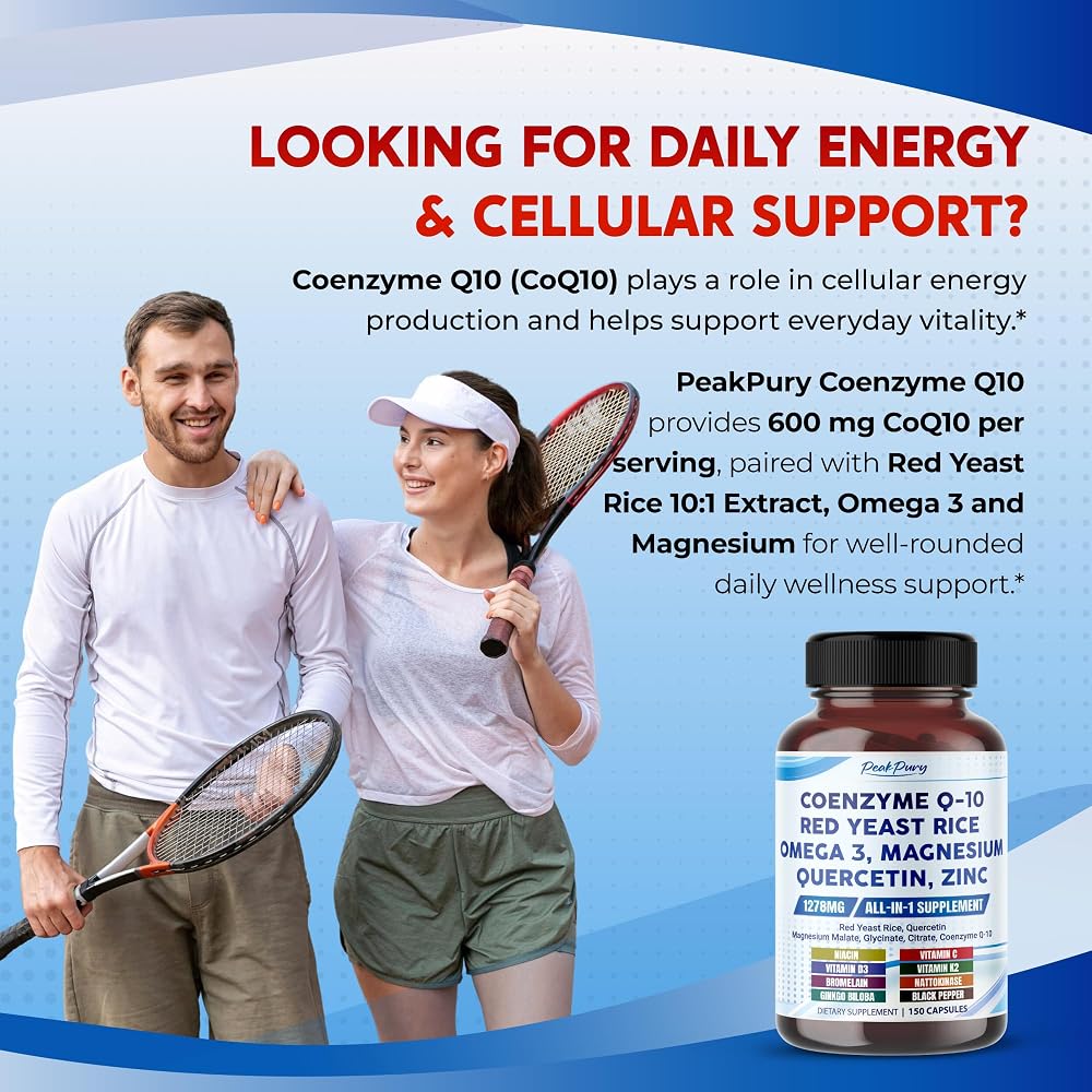 PeakPury CoQ10 Complex 1,278 mg with Red Yeast Rice - 150 Capsules - image 2