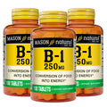 MASON NATURAL Vitamin B1 Thiamine 250 mg Energy Support - 300 Tablets