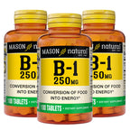 MASON NATURAL Vitamin B1 Thiamine 250 mg Energy Support - 300 Tablets