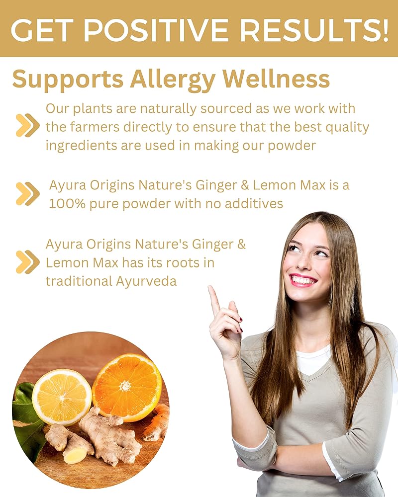 AYURA ORIGINS Nature's Ginger & Lemon Max Herbal Powder - 50 Servings - image 3