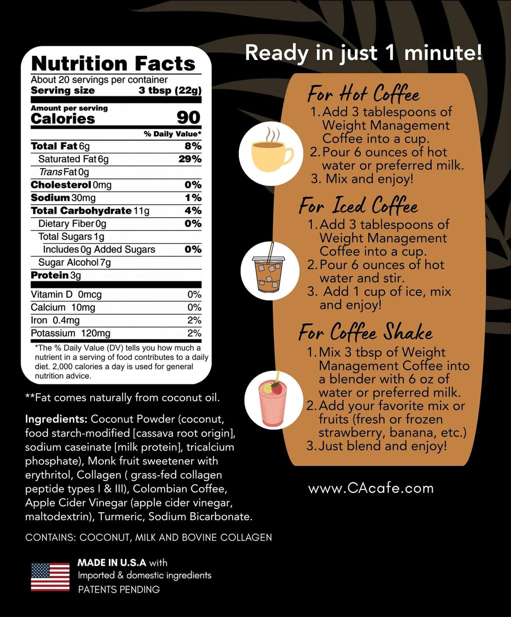 CAcafe Weight Loss Coffee Powder - 540g - image 3