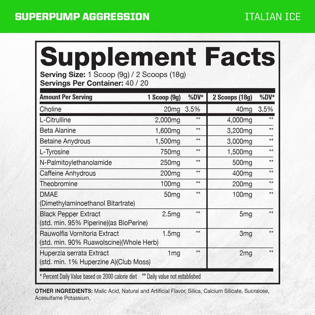 Gaspari Nutrition SuperPump Aggression Pre-Workout Powder - 25 Servings - image 2