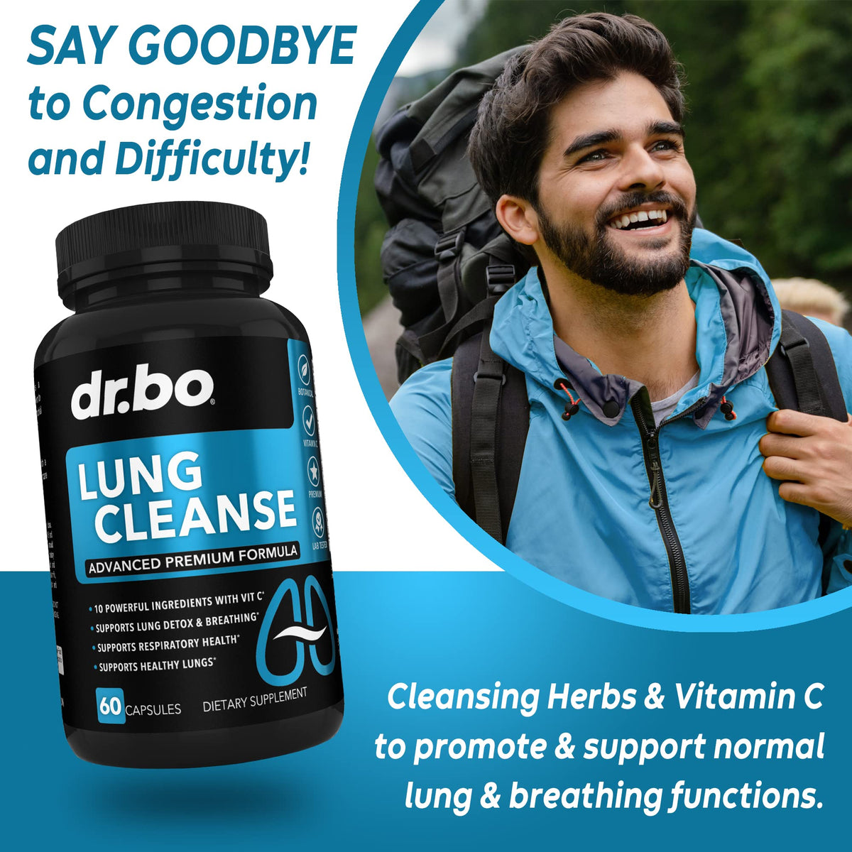 DR. BO Lung Cleanse Support Supplement - 60 Capsules - image 3