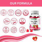 Greenfield Nutritions Halal Biotin Gummies for Hair, Skin & Nails - 90 Gummies - image 4