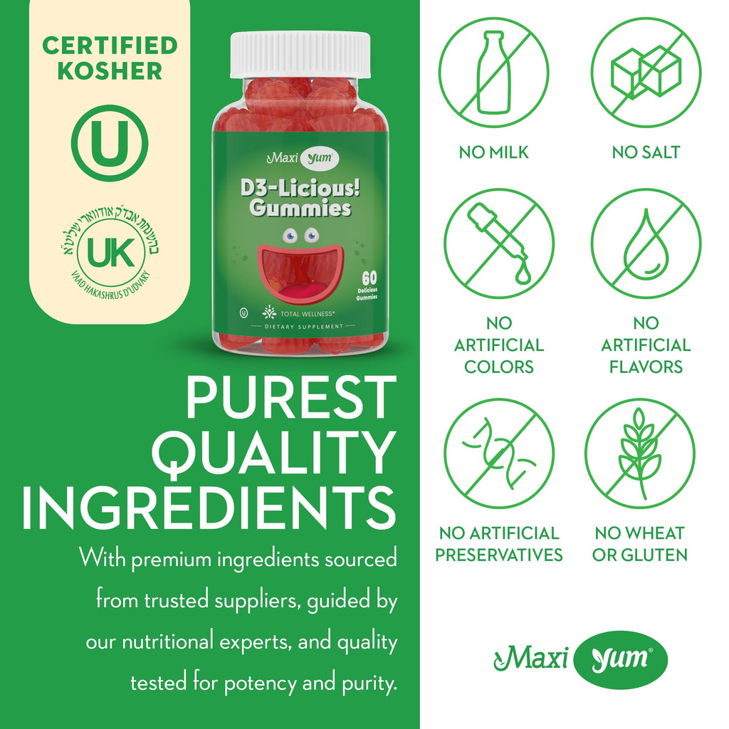 Maxi Health Vitamin D3 1000 IU Gummies Cherry - 60 Count - image 5