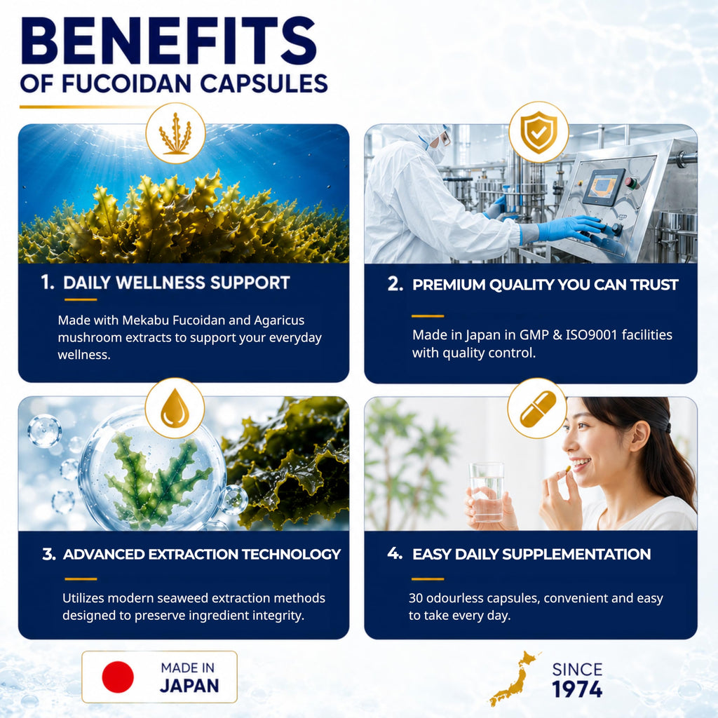 FINE JAPAN Fucoidan Capsules with Mekabu Seaweed - 30 Capsules - image 3