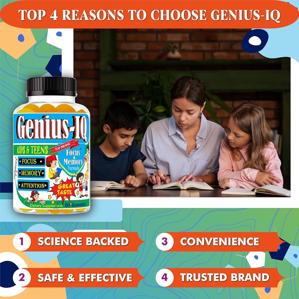 Celebrity LifeStyle Genius IQ Kids Brain Omega 3-6-9 Gummies - 60 Gummies - image 4