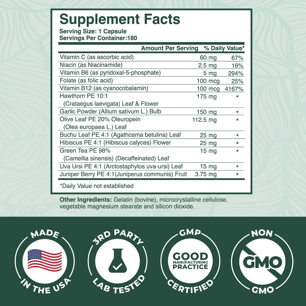 PurePremium Blood Pressure Supplements with Hawthorn Berry - 180 Capsules - image 7