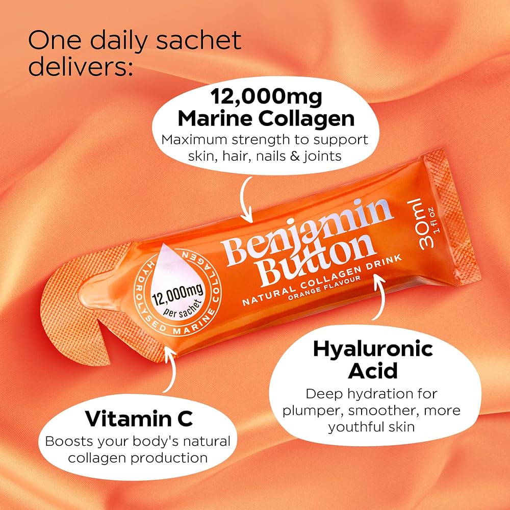 Benjamin Button Marine Collagen Liquid Sachet w/Hyaluronic Acid