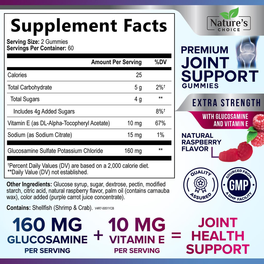 Nature's Choice Joint Support Gummies - Extra Strength Glucosamine
