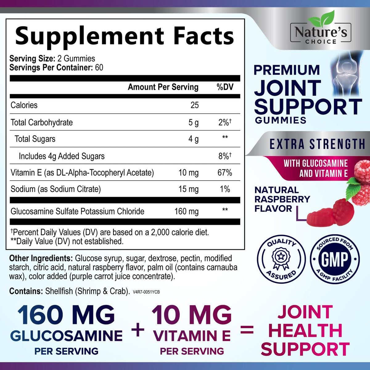 Nature's Choice Joint Support Gummies - Extra Strength Glucosamine
