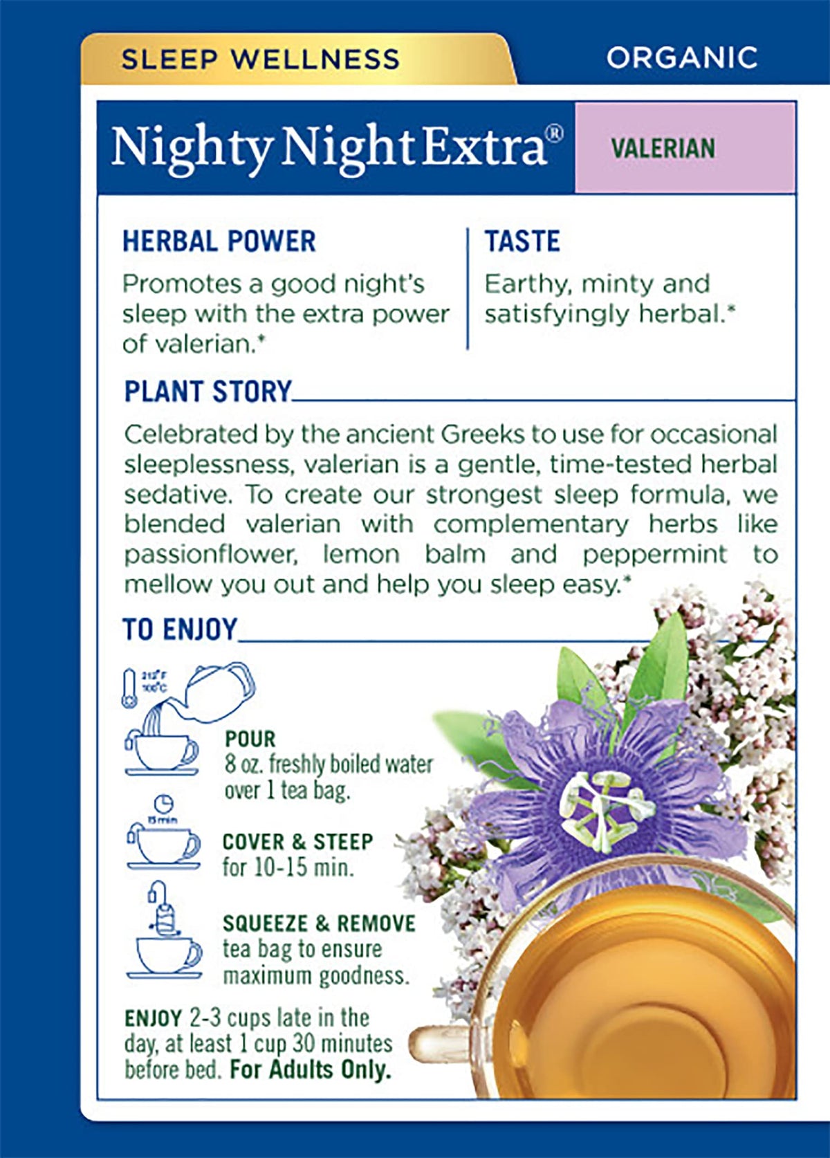 Traditional Medicinals Organic Nighty Night Extra Valerian Herbal Tea - image 3