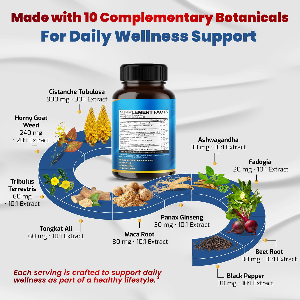 VEGATOT Cistanche 10-in-1 Complex Herbal Supplement - 90 Capsules - image 4
