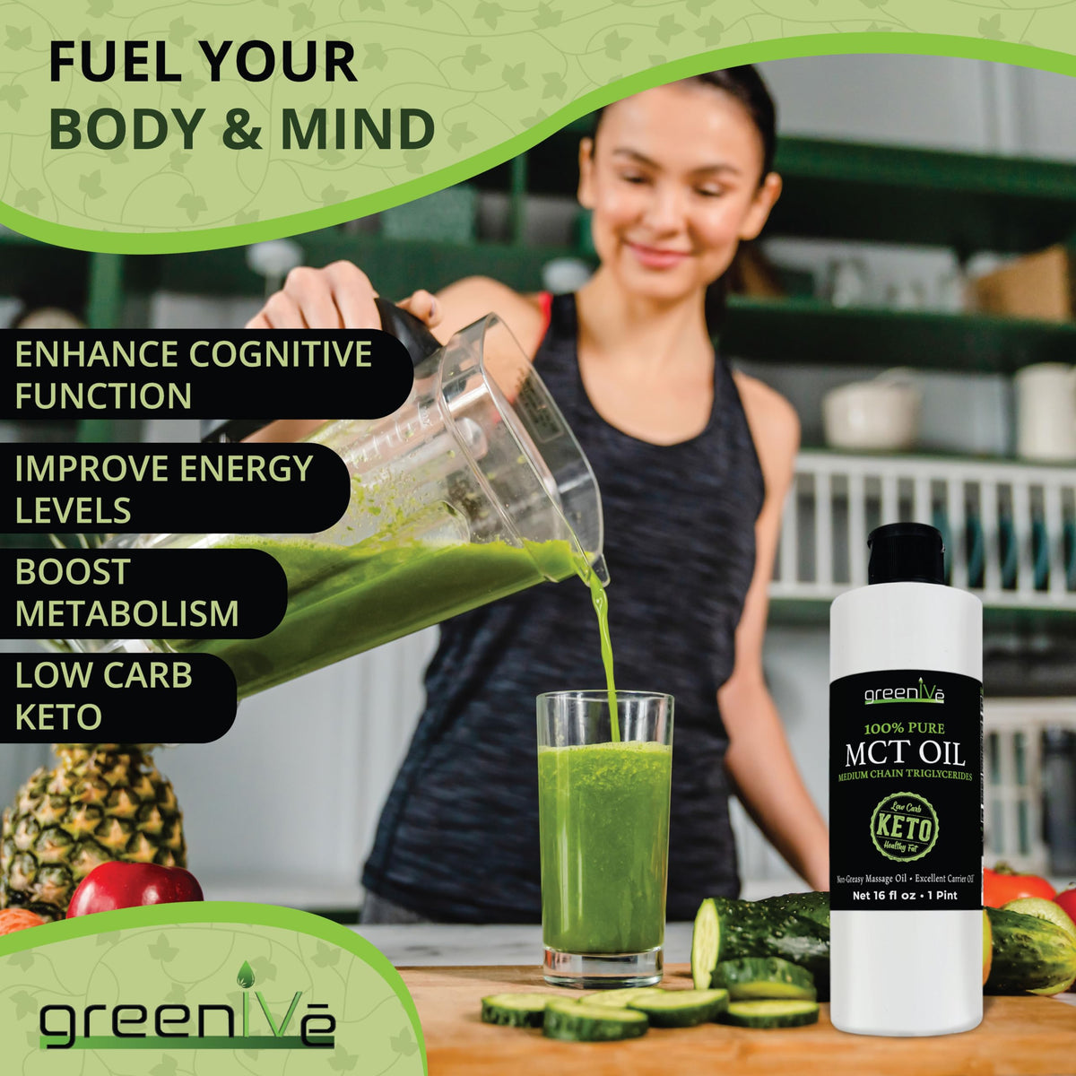 GreenIVe MCT Oil 100% Pure C8 C10 - 16 fl oz - image 5