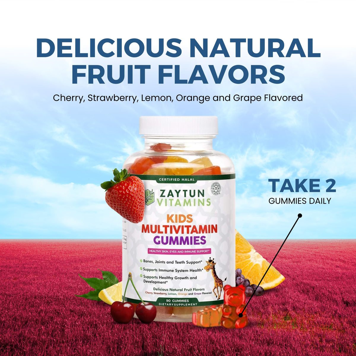 Zaytun Halal Vitamins for Kids Multivitamin Gummies - 90 Gummies - image 8