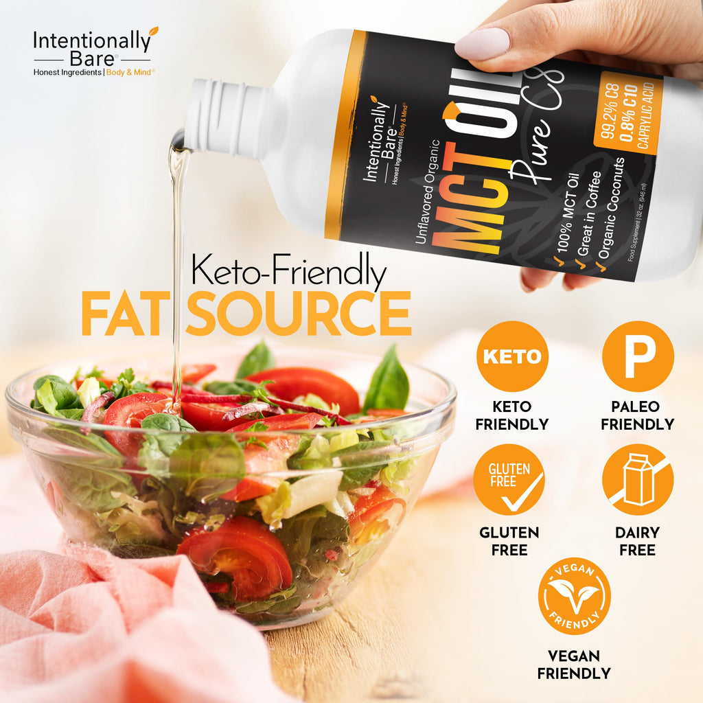 Intentionally Bare Organic Pure 99.2% C8 MCT Oil - Keto