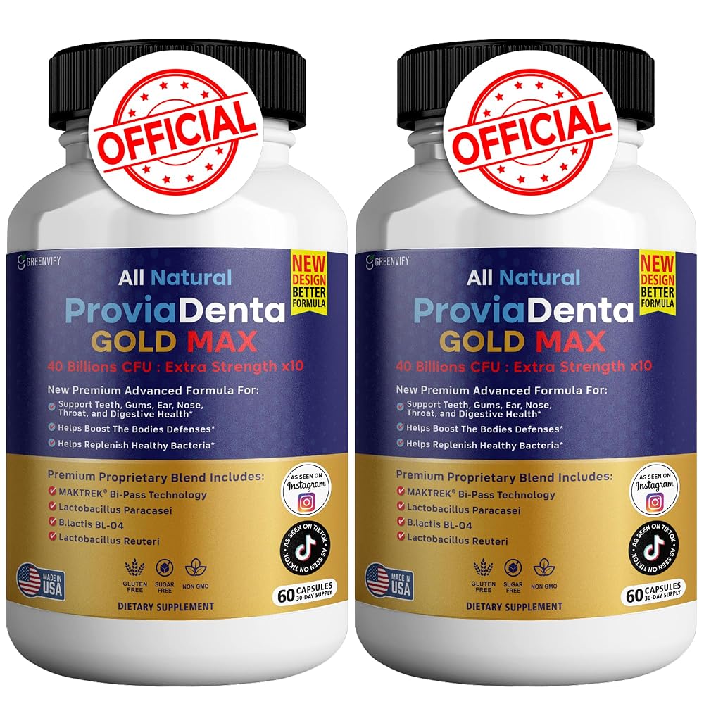 GREENVIFY ProviaDenta Gold Max Oral Probiotics 40 Billion CFU - 120 Capsules