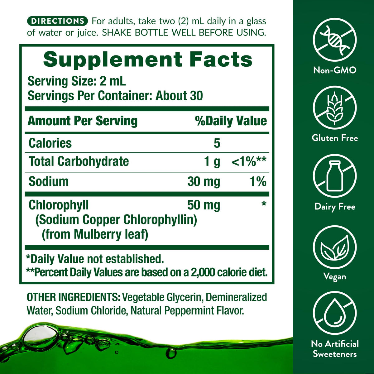 Nature's Truth Liquid Chlorophyll Drops 50 mg - 2 fl oz - image 2