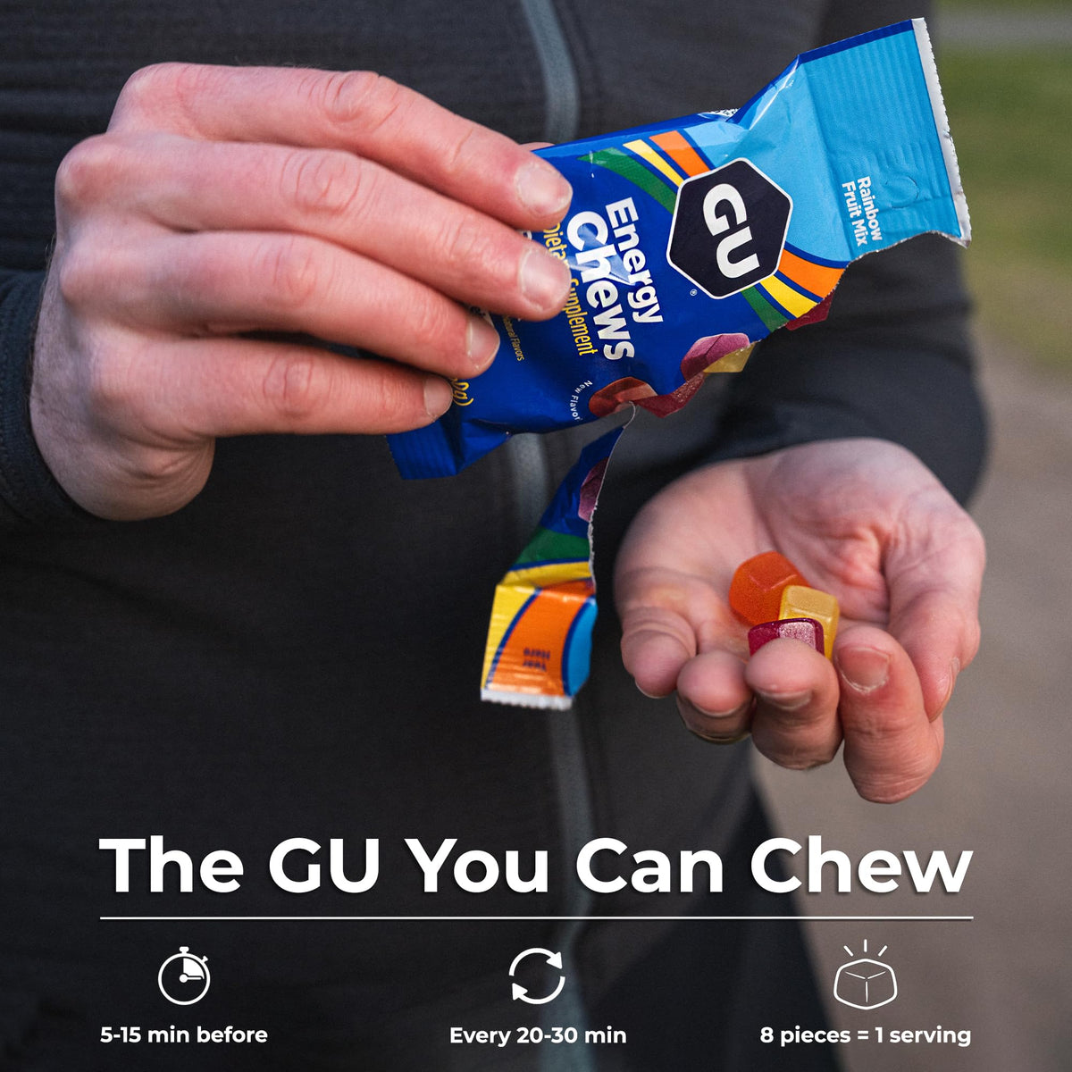 GU Energy Chews, Orange Energy Gummies with Electrolytes, Dairy-Free
